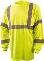 OccuNomix - Size L Hi-Viz Yellow High Visibility Long Sleeve T-Shirt - USA Tool & Supply