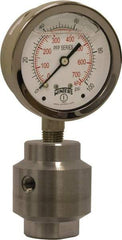 Winters - 4" Dial, 1/2 Thread, 0-600 Scale Range, Pressure Gauge - Bottom Connection Mount, Accurate to 1% Full-Scale of Scale - USA Tool & Supply
