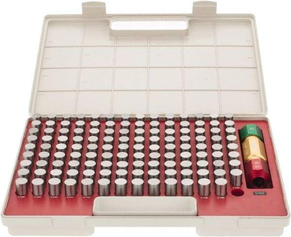 SPI - 125 Piece, 0.626-0.75 Inch Diameter Plug and Pin Gage Set - Plus 0.0002 Inch Tolerance, Class ZZ - USA Tool & Supply
