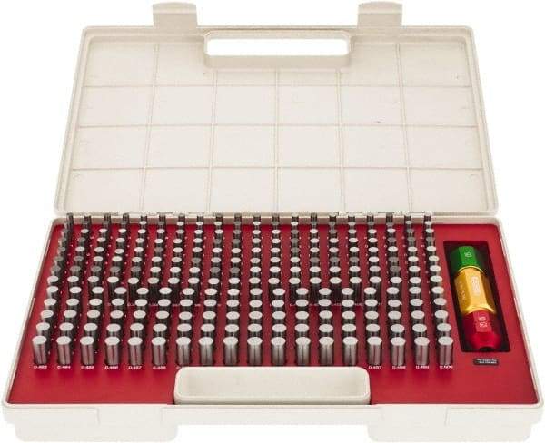 SPI - 250 Piece, 0.251-0.5 Inch Diameter Plug and Pin Gage Set - Plus 0.0002 Inch Tolerance, Class ZZ - USA Tool & Supply