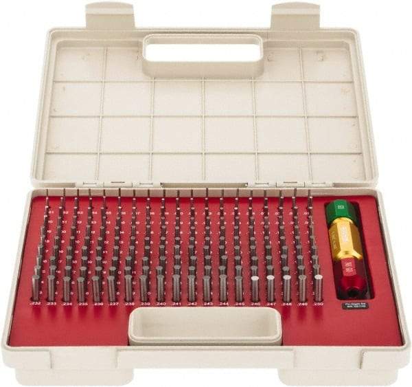 SPI - 190 Piece, 0.061-0.25 Inch Diameter Plug and Pin Gage Set - Minus 0.0002 Inch Tolerance, Class ZZ - USA Tool & Supply