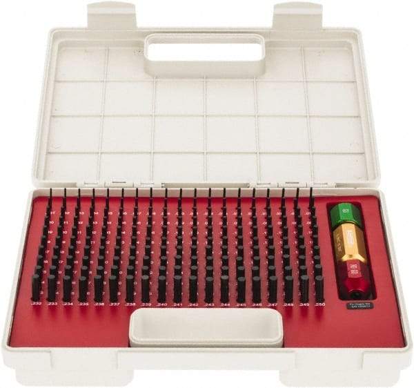 SPI - 190 Piece, 0.061-0.25 Inch Diameter Plug and Pin Gage Set - Minus 0.0002 Inch Tolerance, Class ZZ - USA Tool & Supply