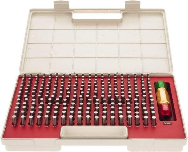 SPI - 250 Piece, 5-9.98mm Diameter Plug and Pin Gage Set - Minus 0.005mm Tolerance, Class ZZ - USA Tool & Supply