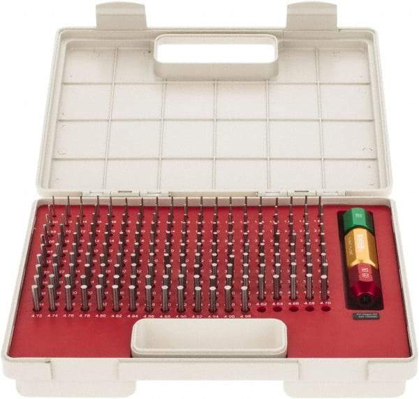SPI - 185 Piece, 1.3-4.98mm Diameter Plug and Pin Gage Set - Minus 0.005mm Tolerance, Class ZZ - USA Tool & Supply