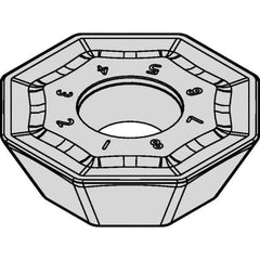 Kennametal - OFPT64 HB Grade KCSM40 Carbide Milling Insert - AlTiN/TiN Finish, 6mm Thick, 47/64" Inscribed Circle - USA Tool & Supply