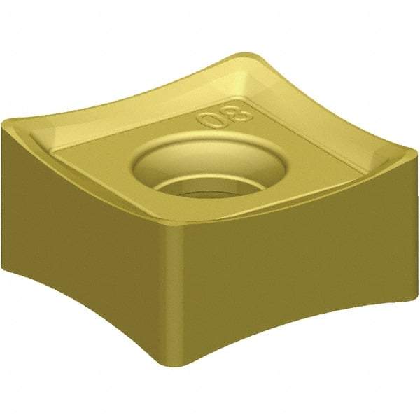 Kennametal - SNHJ442 GD Grade KCK15 Carbide Milling Insert - TiN/TiCN/Al2O3 Finish, 1/4" Thick, 1/2" Inscribed Circle - USA Tool & Supply