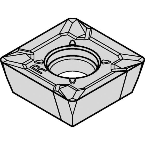 Kennametal - SDCT438 LD2 Grade KCSM40 Carbide Milling Insert - AlTiN/TiN Finish, 3/16" Thick, 1/2" Inscribed Circle, 3.18mm Corner Radius - USA Tool & Supply