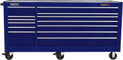 Proto - 48,517 Lb Capacity, 13 Drawer Mobile Workstation - 88-1/4" Wide x 27" Deep x 46-3/8" High, Steel, Blue - USA Tool & Supply