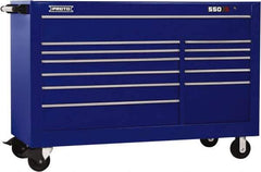 Proto - 36,455 Lb Capacity, 12 Drawer Mobile Workstation - 66" Wide x 27" Deep x 46" High, Steel, Blue - USA Tool & Supply