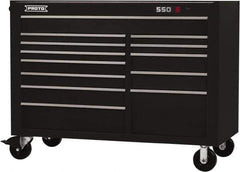 Proto - 28,291 Lb Capacity, 13 Drawer Mobile Workstation - 57" Wide x 25-1/4" Deep x 43" High, Steel, Black - USA Tool & Supply