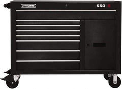 Proto - 18,920 Lb Capacity, 8 Drawer Mobile Workstation - 50" Wide x 25-1/4" Deep x 41" High, Steel, Dual Black - USA Tool & Supply