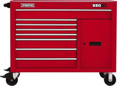 Proto - 18,920 Lb Capacity, 8 Drawer Mobile Workstation - 50" Wide x 25-1/4" Deep x 41" High, Steel, Red - USA Tool & Supply