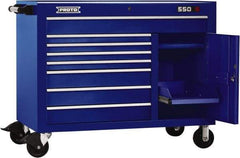 Proto - 18,920 Lb Capacity, 8 Drawer Mobile Workstation - 50" Wide x 25-1/4" Deep x 41" High, Steel, Black - USA Tool & Supply
