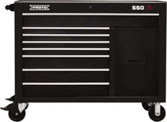 Proto - 20,092 Lb Capacity, 8 Drawer Mobile Workstation - 50" Wide x 25-1/4" Deep x 41" High, Steel, Black - USA Tool & Supply