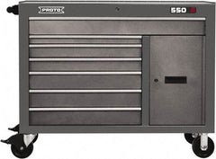Proto - 18,109 Lb Capacity, 7 Drawer Mobile Workstation - 50" Wide x 25-1/4" Deep x 41" High, Steel, Dual Gray - USA Tool & Supply