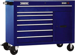 Proto - 18,109 Lb Capacity, 7 Drawer Mobile Workstation - 50" Wide x 25-1/4" Deep x 41" High, Steel, Blue - USA Tool & Supply