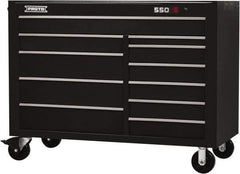 Proto - 26,541 Lb Capacity, 11 Drawer Mobile Workstation - 57" Wide x 25-1/4" Deep x 43" High, Steel, Black - USA Tool & Supply