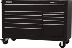 Proto - 35,917 Lb Capacity, 11 Drawer Mobile Workstation - 66" Wide x 27" Deep x 46" High, Steel, Black - USA Tool & Supply