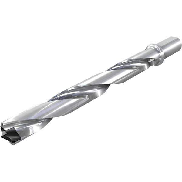 Iscar - 34 to 34.9mm Diam, 8xD, 272mm Max Drill Depth, 32mm Shank Diam, 371.2mm OAL, Replaceable Tip Drill - HFP-IQ Insert, 34 Seat Size, DFN Toolholder, Series ChamIOdrill - USA Tool & Supply
