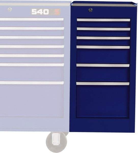 Proto - 6 Drawer Blue Side Cabinet - 15" Wide x 29" High x 18" Deep, Use with Vinyl Top, Drawer Liners - USA Tool & Supply