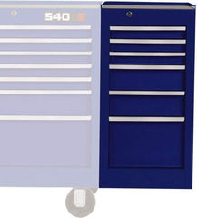 Proto - 6 Drawer Blue Side Cabinet - 15" Wide x 29" High x 18" Deep, Use with Vinyl Top, Drawer Liners - USA Tool & Supply