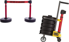 Banner Stakes - 42-5/16" High Plastic Pedestrian Barrier - 15' Long Rope - USA Tool & Supply