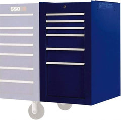 Proto - 6 Drawer Blue Side Cabinet - 19" Wide x 34" High x 25" Deep, Use with Proto Roller Cabinet - USA Tool & Supply