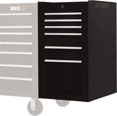 Proto - 6 Drawer Black Side Cabinet - 19" Wide x 34" High x 25" Deep, Use with Proto Roller Cabinet - USA Tool & Supply
