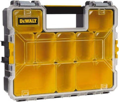 DeWALT - 10 Compartment Tool Organizer - 14" Wide x 4-1/2" Deep x 4-1/2" High, Plastic, Yellow - USA Tool & Supply