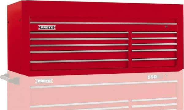 Proto - 10 Drawer Top Tool Chest - 66" Wide x 27" Deep x 27" High, Steel, Red - USA Tool & Supply