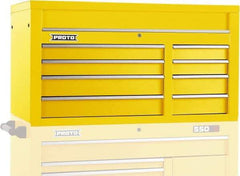 Proto - 10 Drawer Top Tool Chest - 50" Wide x 25-1/4" Deep x 27" High, Steel, Black - USA Tool & Supply