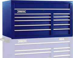 Proto - 10 Drawer Top Tool Chest - 50" Wide x 25-1/4" Deep x 27" High, Steel, Blue - USA Tool & Supply