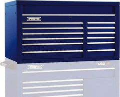 Proto - 12 Drawer Top Tool Chest - 50" Wide x 25-1/4" Deep x 27" High, Steel, Blue - USA Tool & Supply