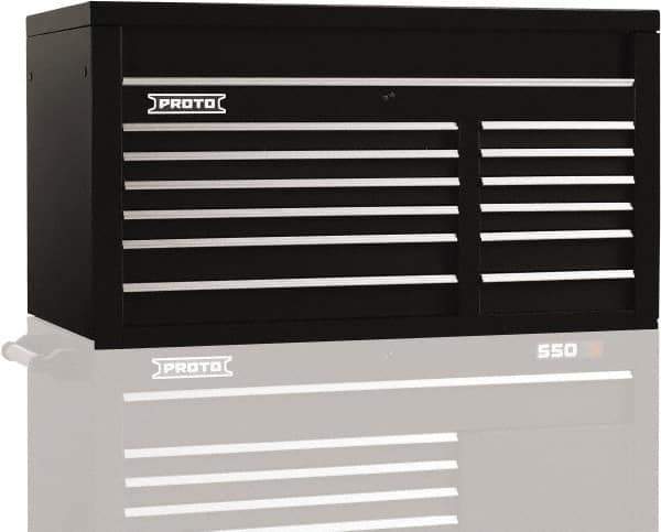 Proto - 12 Drawer Top Tool Chest - 50" Wide x 25-1/4" Deep x 27" High, Steel, Black - USA Tool & Supply