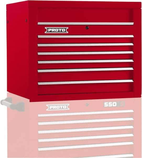 Proto - 6 Drawer Top Tool Chest - 34" Wide x 25-1/4" Deep x 27" High, Steel, Red - USA Tool & Supply