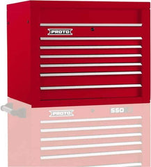 Proto - 6 Drawer Top Tool Chest - 34" Wide x 25-1/4" Deep x 27" High, Steel, Red - USA Tool & Supply