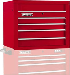 Proto - 4 Drawer Top Tool Chest - 34" Wide x 25-1/4" Deep x 27" High, Steel, Red - USA Tool & Supply