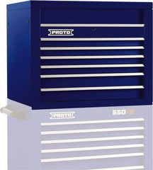 Proto - 6 Drawer Top Tool Chest - 34" Wide x 25-1/4" Deep x 27" High, Steel, Blue - USA Tool & Supply