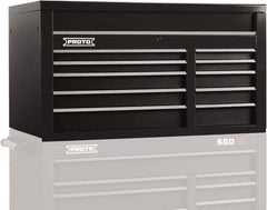 Proto - 10 Drawer Top Tool Chest - 50" Wide x 25-1/4" Deep x 27" High, Steel, Black - USA Tool & Supply