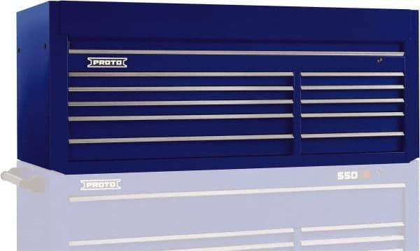 Proto - 10 Drawer Top Tool Chest - 66" Wide x 27" Deep x 27" High, Steel, Blue - USA Tool & Supply