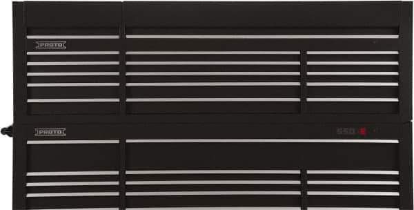 Proto - 15 Drawer Top Tool Chest - 88-1/4" Wide x 27" Deep x 27-1/4" High, Steel, Black - USA Tool & Supply