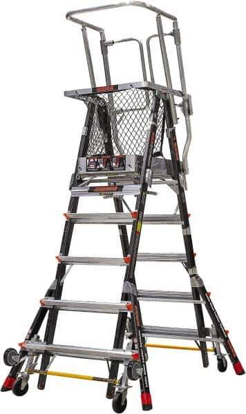 Little Giant Ladder - 4 Steps, 7' 9"' High, Type IAA Rating, Fiberglass Step Ladder - 375 Lb Load Capacity, 114" Base Width - USA Tool & Supply