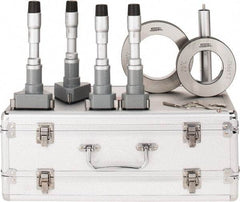 SPI - 4 Piece, 2 to 4", Chrome Plated Coated, Mechanical Inside Micrometer Set - 0.0002" Graduation, 6" Extension Rod Length, (2) Setting Rings Included - USA Tool & Supply
