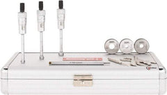 SPI - 3 Piece, 0.275 to 1/2", Chrome Plated Coated, Mechanical Inside Micrometer Set - 0.0001" Graduation, 4" Extension Rod Length, (3) Setting Rings Included - USA Tool & Supply