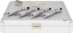 SPI - 4 Piece, 0.12 to 0.28", Chrome Plated Coated, Mechanical Inside Micrometer Set - 0.0001" Graduation, Ratchet Stop Thimble, (2) Setting Rings Included - USA Tool & Supply