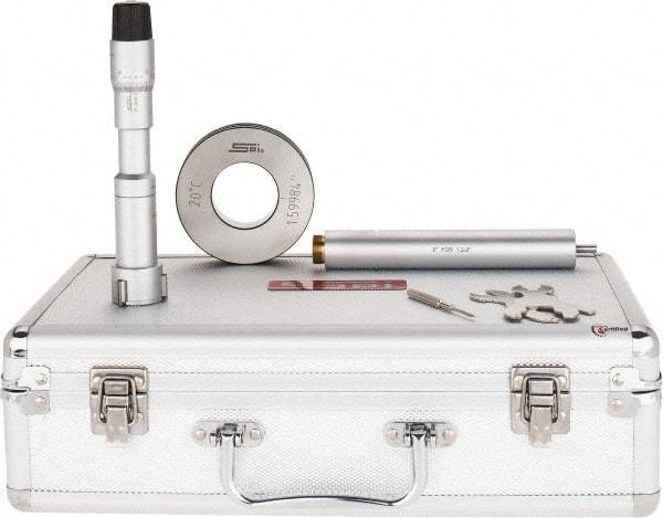 SPI - 1.2 to 1.6", 3.82" Gage Depth, Mechanical Inside Hole Micrometer - 0.0002" Graduation, 0.00016" Accuracy, Ratchet Stop Thimble - USA Tool & Supply