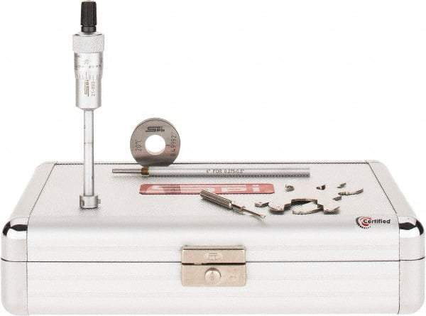 SPI - 1 to 1.2", 3.55" Gage Depth, Mechanical Inside Hole Micrometer - 0.0002" Graduation, 0.00016" Accuracy, Ratchet Stop Thimble - USA Tool & Supply