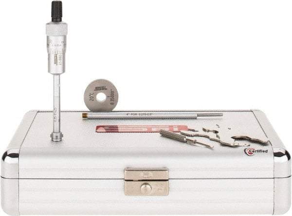 SPI - 0.35 to 0.425", 2.11" Gage Depth, Mechanical Inside Hole Micrometer - 0.0001" Graduation, 0.00016" Accuracy, Ratchet Stop Thimble - USA Tool & Supply