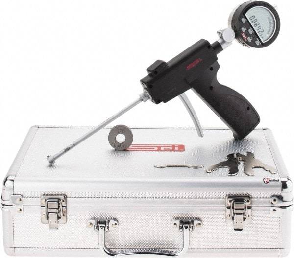 SPI - 0.425 to 1/2", 2" Deep, Pistol Grip Electronic Bore Gage - Up to 0.00016" Accuracy, 0.0001" Resolution, Includes Indicator - USA Tool & Supply