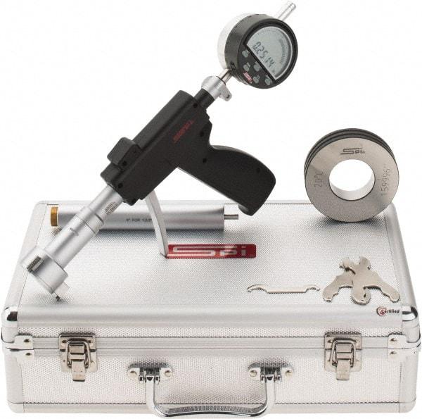 SPI - 1.6 to 2", 3.88" Deep, Pistol Grip Electronic Bore Gage - Up to 0.0002" Accuracy, 0.0001" Resolution, Includes Indicator - USA Tool & Supply